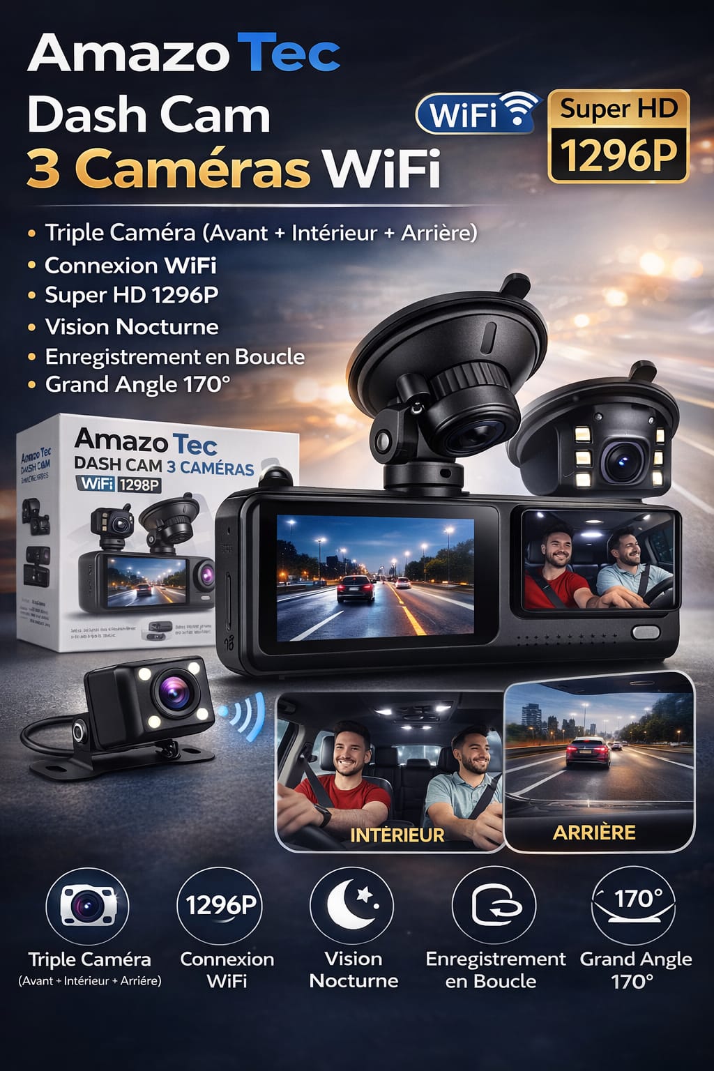 AMAZO Channel Mini Car avec WIFI