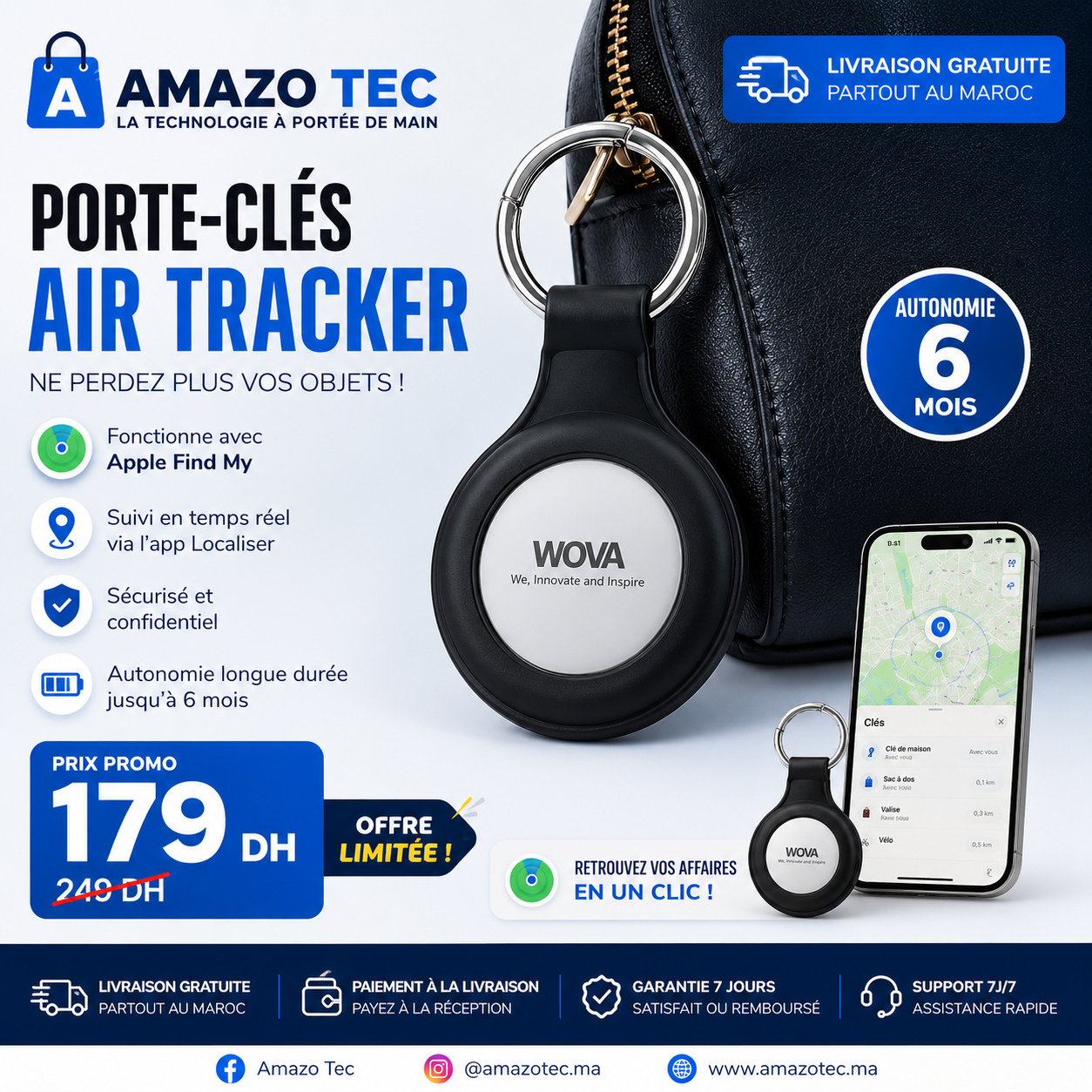 Keychain Air Tracker WOVA
